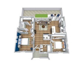 2 Beds • 2 Bath 1042 floor plan